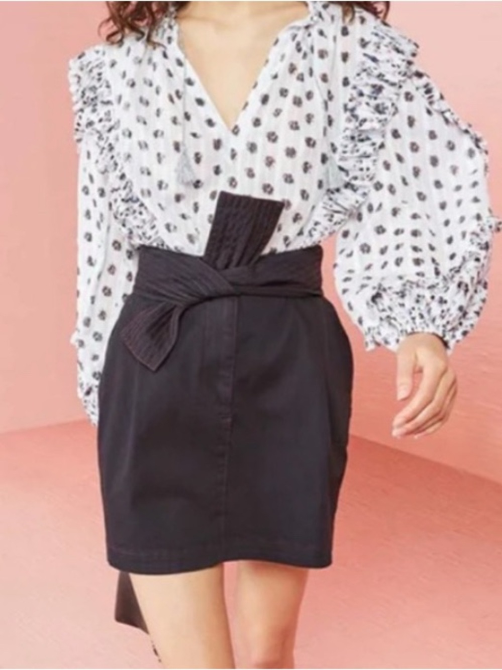 Ulla Johnson NWT Denim Drew Tie Front Utility Chic Y2K Mini Skirt Size 6